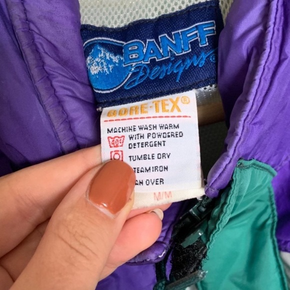 Vintage Banff Goretex green and purple running jacket sz M - Picture 8 of 13